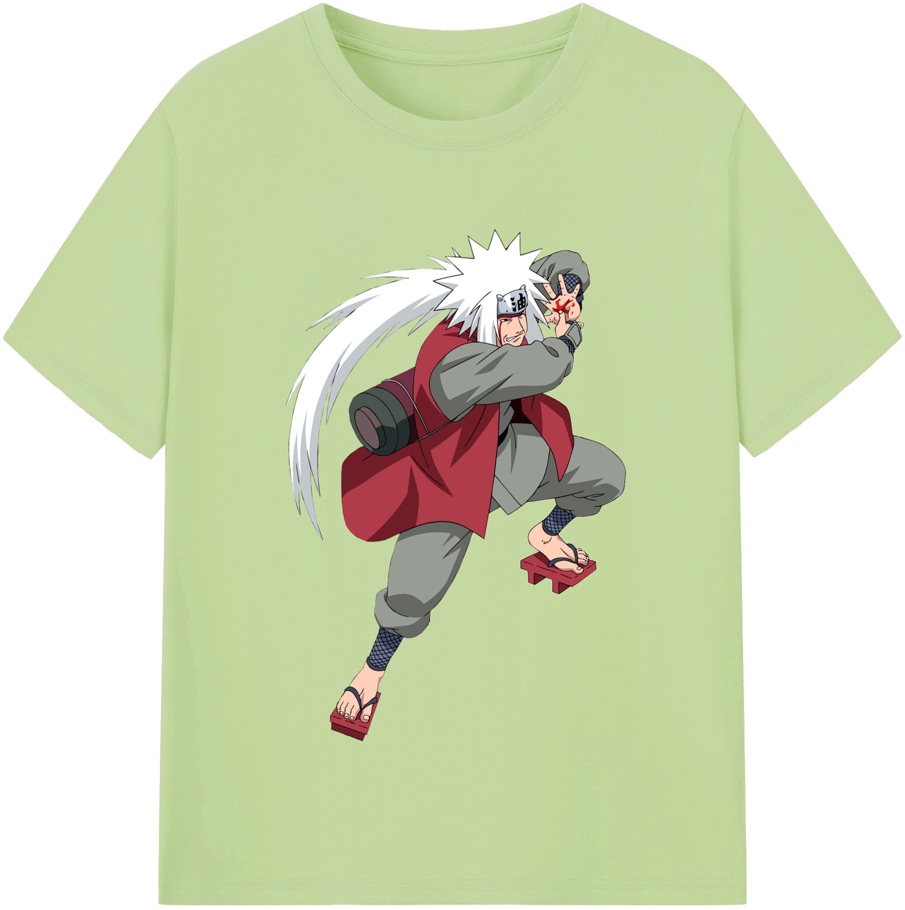 （画像用） NARUTO -ナルト- 自来也（じらいや） Jiraiya 綿100％半袖Tシャツ（フロントプリント）